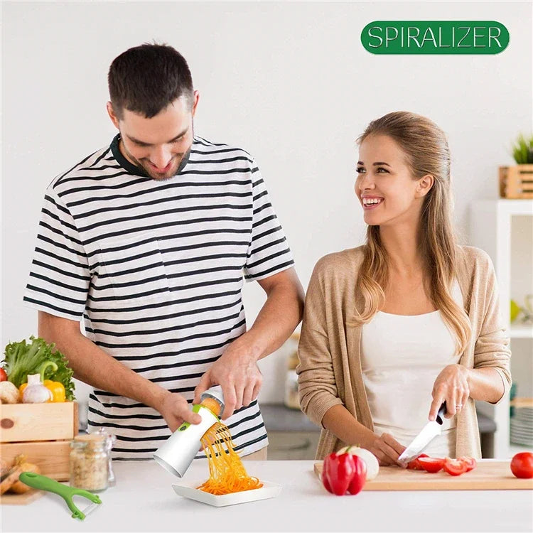 Affettaverdure a Spirale Professionale, Taglia Verdure Multifunzione per Pasta di Zucchine, Spaghetti e Noodle