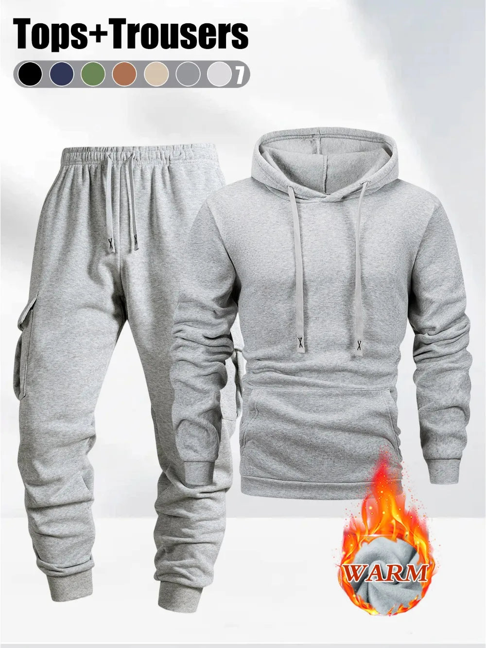 Set Autunno Inverno Da Uomo 2 Pezzi Felpa Con Cappuccio E Pantaloni Sportivi Abbigliamento Fitness Casual