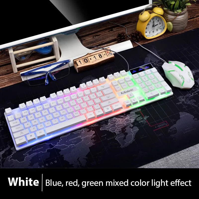 Set Tastiera E Mouse KM320 Retroilluminata Luminosa Da Gaming Impermeabile Bluetooth Per PC Laptop