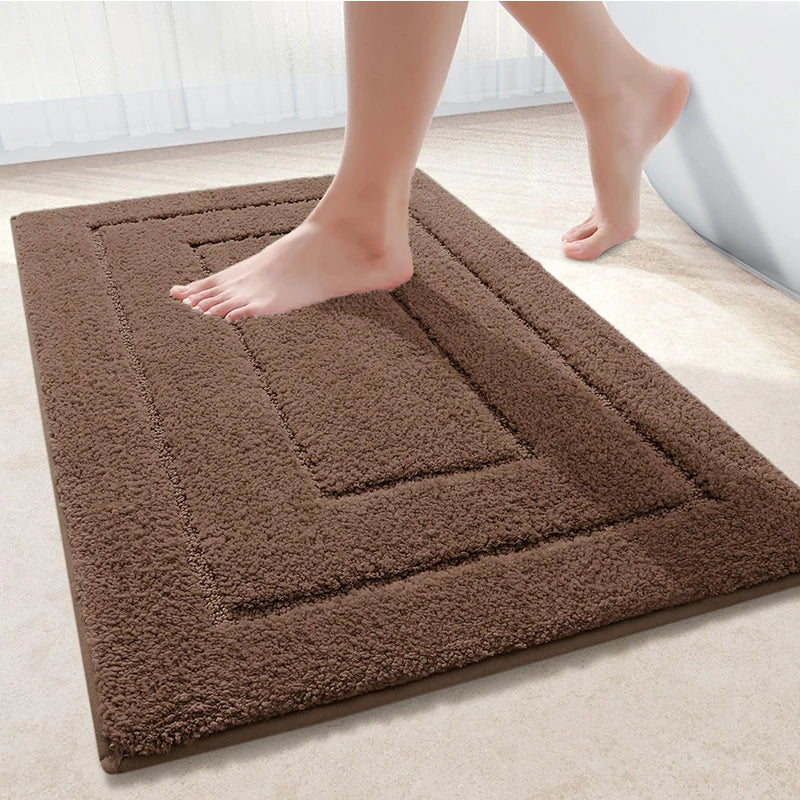 Homaxy Tappetino Da Bagno In Velluto A Doppio Telaio Antiscivolo Per Interni Assorbe Acqua E Trappola Sporco Comodo