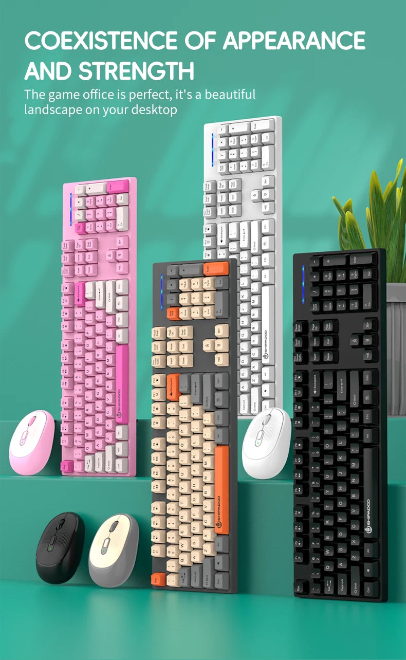 Set Tastiera E Mouse Wireless Per Gaming E Ufficio Compatibile Con Laptop E Desktop Accessori Per Ufficio Incluso