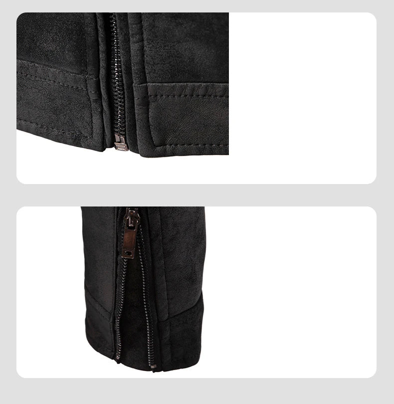 Cappotto Da Uomo Antivento Traspirante Autunno Inverno Giacca Casual Pelle Retrò Colletto Coreano Versatile
