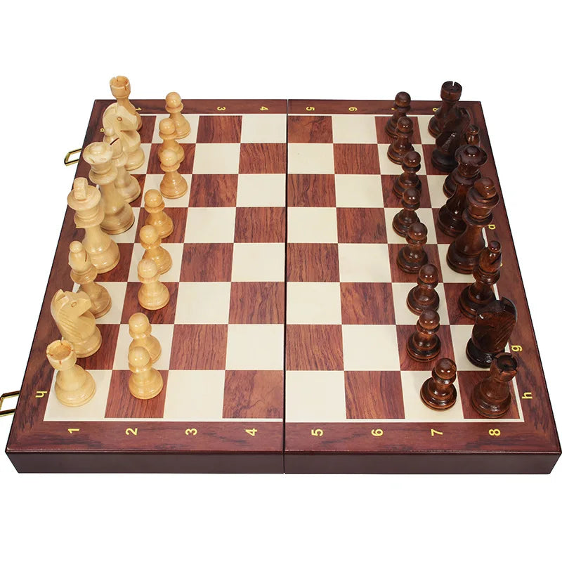 Set Scacchi Pieghevole In Legno Qualita Tradizionale E Classico Scacchiera Gioco Da Tavolo Massiccio Lavorati A Mano