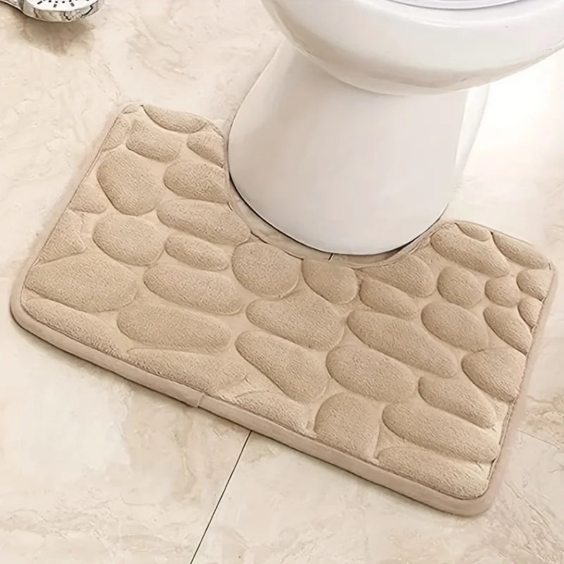 Tappetino Per WC A Forma Di U Impermeabile Antiscivolo In Camoscio Per Assorbimento Acqua Del Bagno