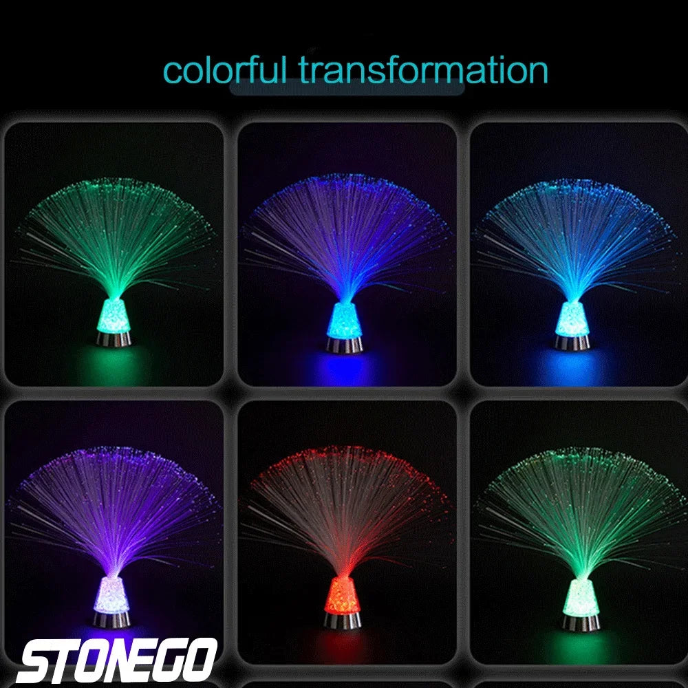 Luce In Fibra Ottica LED Notturna Stellata Colorata Per Camera Da Letto Atmosfera Festiva Luci In Cristallo