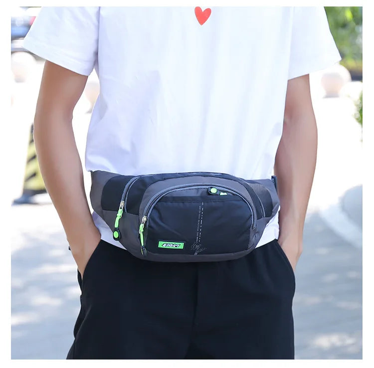 Marsupio da Viaggio Impermeabile con Cerniera Borsa a Tracolla per Sport all aperto Unisex Grande Capacità Regolabile