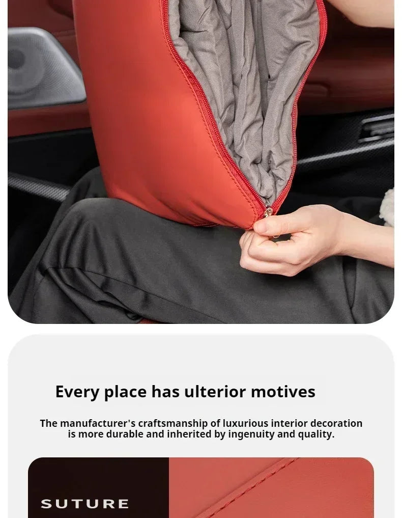Cuscino Lombare Pieghevole Multifunzionale Per Auto Con Cuscino Trapuntato E Coperta Interna