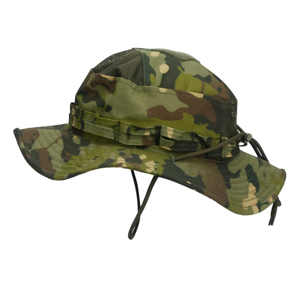 Cappello Boonie Camouflage Protezione Solare Traspirante Antivento Uomo Per Escursionismo Pesca Caccia