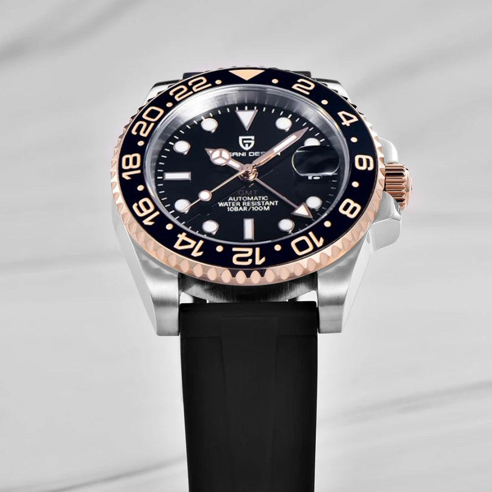 Pagani Design Orologio Esterno Alta Gamma 8215 Meccanico Automatico Impermeabile Cinturino Gomma Luminoso Sportivo Uomo