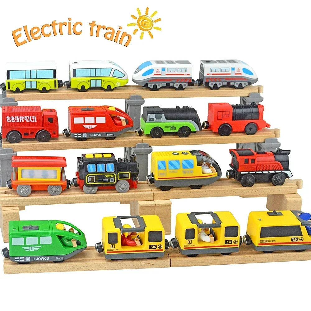 Locomotiva In Legno Magnetica Per Bambini Giocattolo Treno Con Pista Ferrovia Educativa