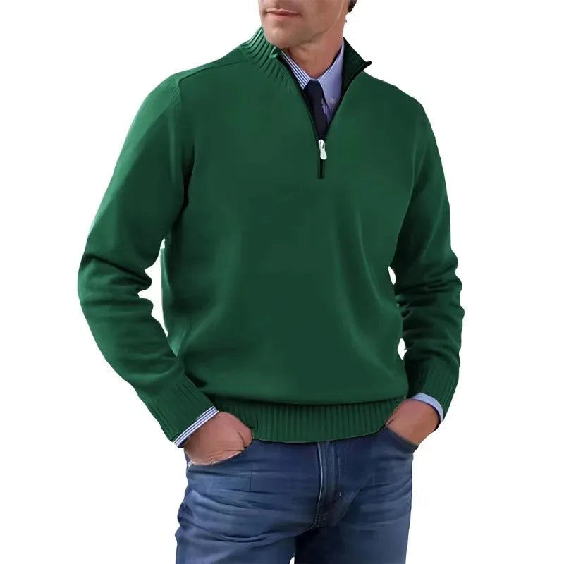 Pullover da Uomo con Zip a Quarter Zip Dolcevita Collo Lupetto Maglione Maniche Lunghe Streetwear Autunno Inverno