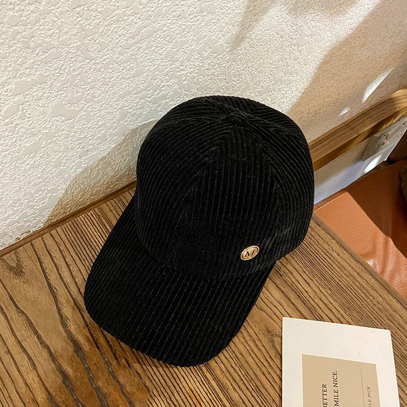 Berretto Da Baseball In Velluto A Coste Regolabile Unisex Snapback Autunno Inverno Con Protezione Solare