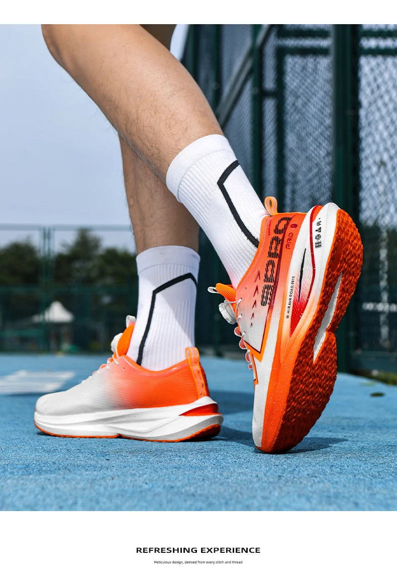 Scarpe Da Corsa Fluorescenti Con Piastra In Carbonio Per Maratona Sneakers Respiranti Leggere Per Uomo E Donna