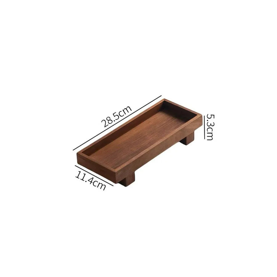 Vassoio Da Tè In Legno Stile Giapponese Con Raccogligocce In Bambù Per Cerimonia Del Tè E Portaoggetti Per Caffè
