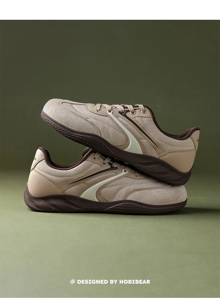 Hobibear Scarpe Minimaliste In Pelle Sintetica A Calzata Larga Sneakers Retro Allacciate Per Uomo E Donna Traspiranti
