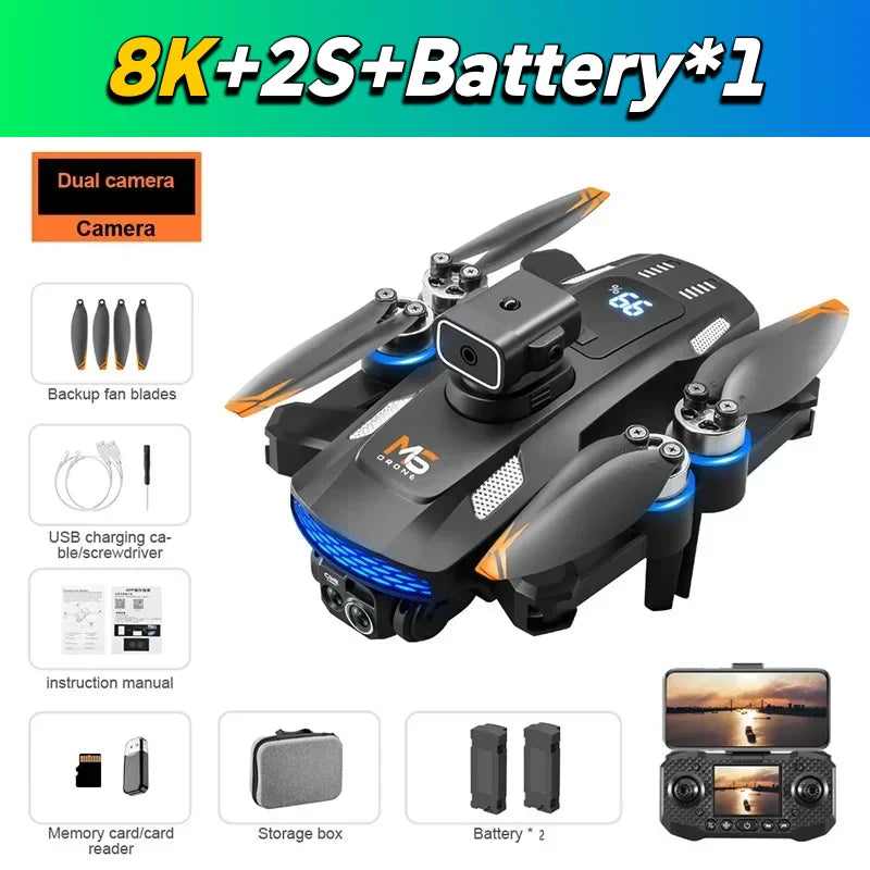 Drone M6 Originale Fotocamera Professionale 4K 8K WiFi 5G FPV Video 4K UAV Schermo Telecomando RC Quadricottero Regalo
