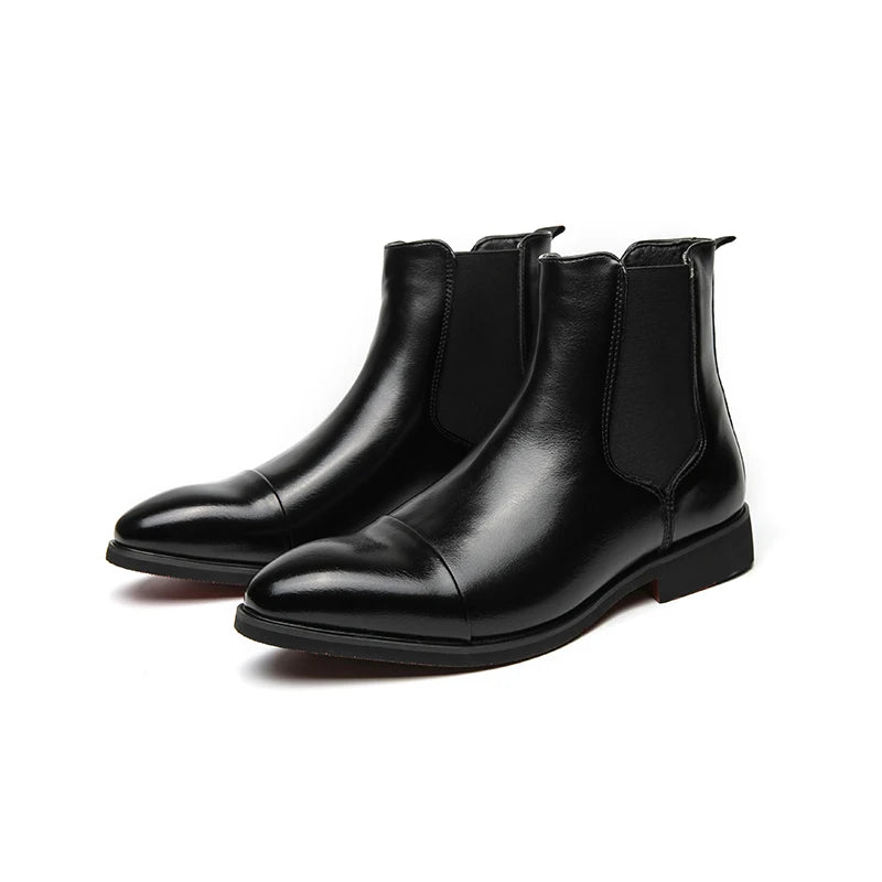 Stivaletti Chelsea Uomo Slip On Con Punta Tonda E Suola Rossa In PU Spedizione Gratuita Taglia 38 46 Scarpe Da Uomo