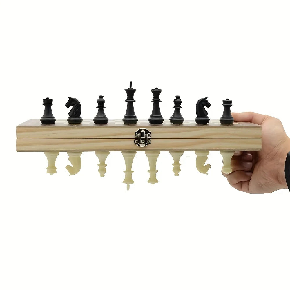 Scacchi Set Pieghevoli Magnetici In Legno Massello Per Bambini Regalo Di Famiglia Giochi Di Strategia