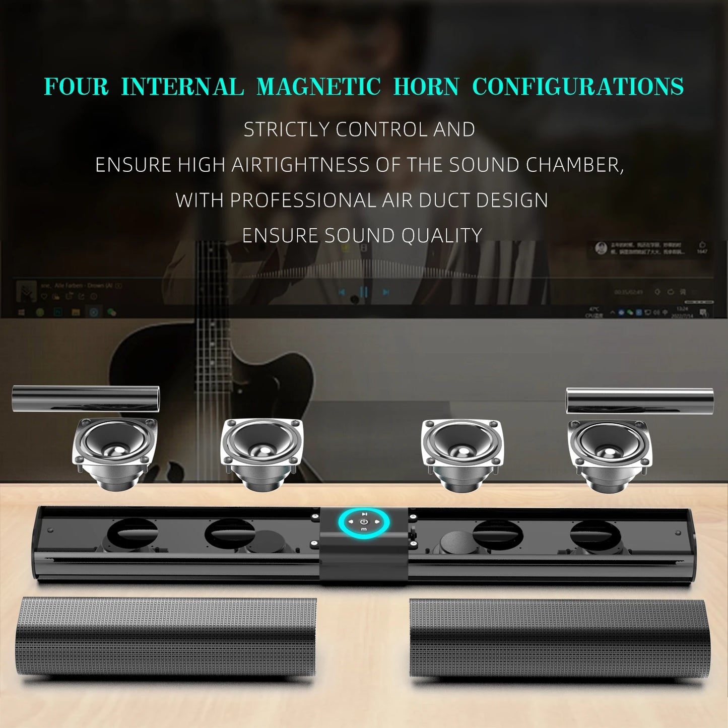 Homefish BS20 Altoparlante Bluetooth Luce Ambientale RGB 4 Altoparlanti 6 Effetti Sonori EQ Supporta TF USB AUX RCA FM
