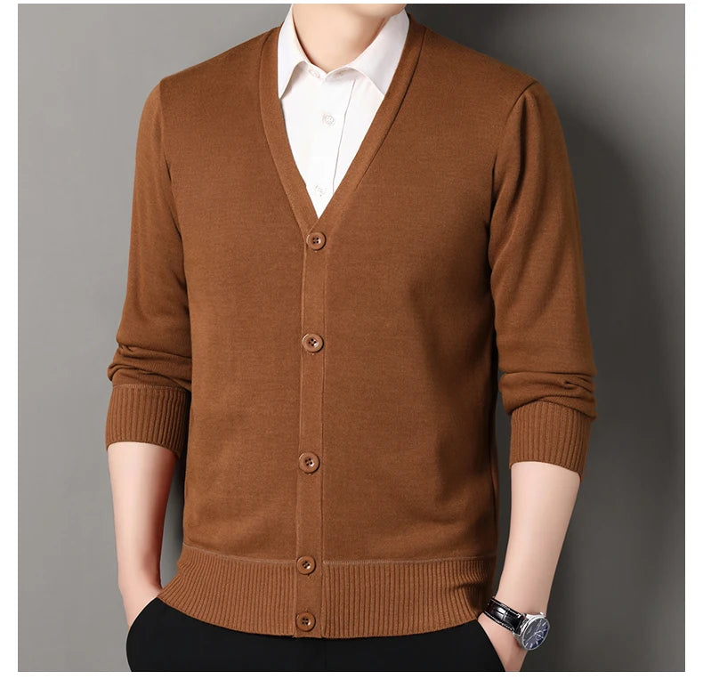 Cardigan In Pile Da Uomo Morbido E Caldo Lavorazione A Maglia Robusta Per Autunno Inverno Comfort Totale