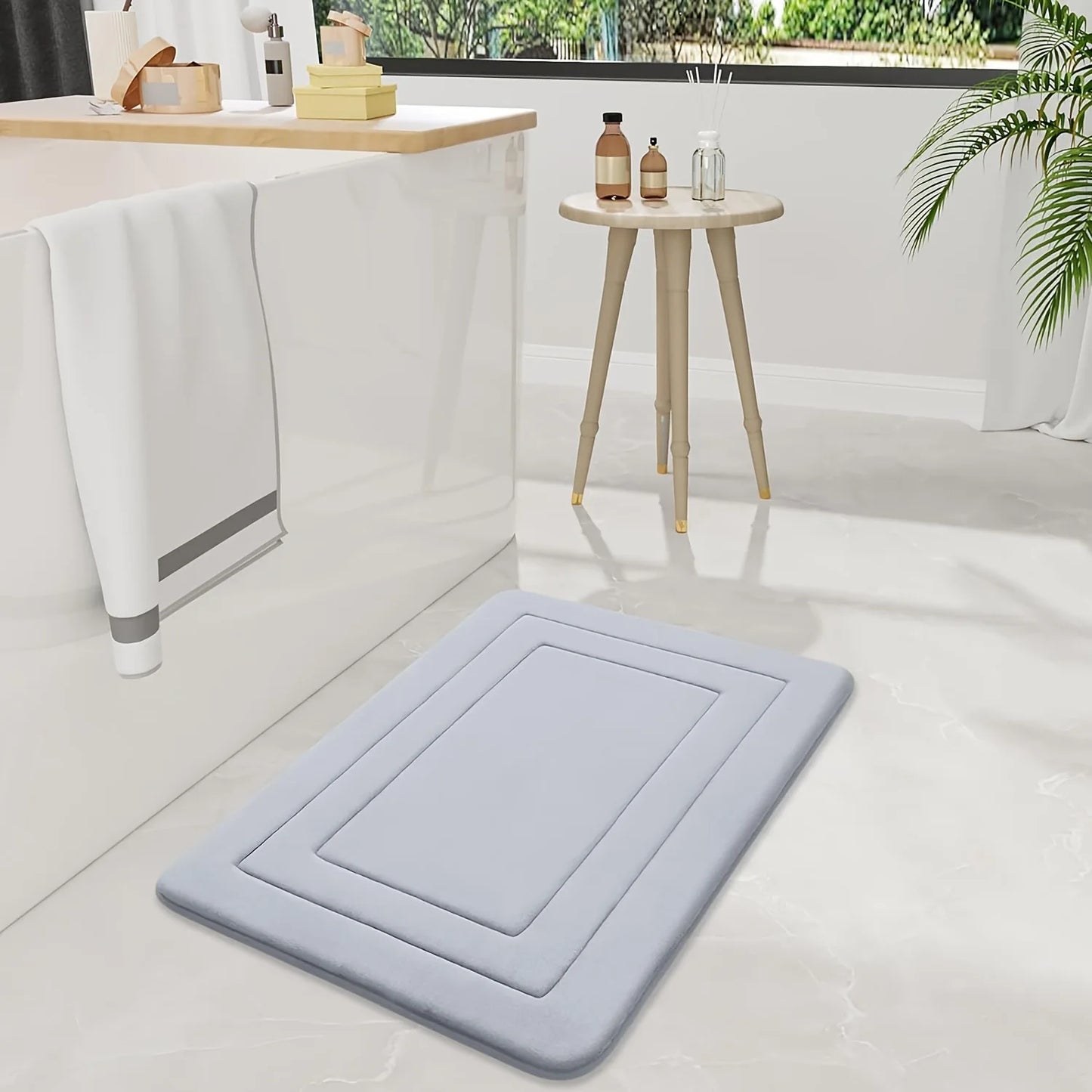 Tappetino Da Bagno Super Assorbente In Velluto Corallo Antiscivolo Ecologico Zerbino