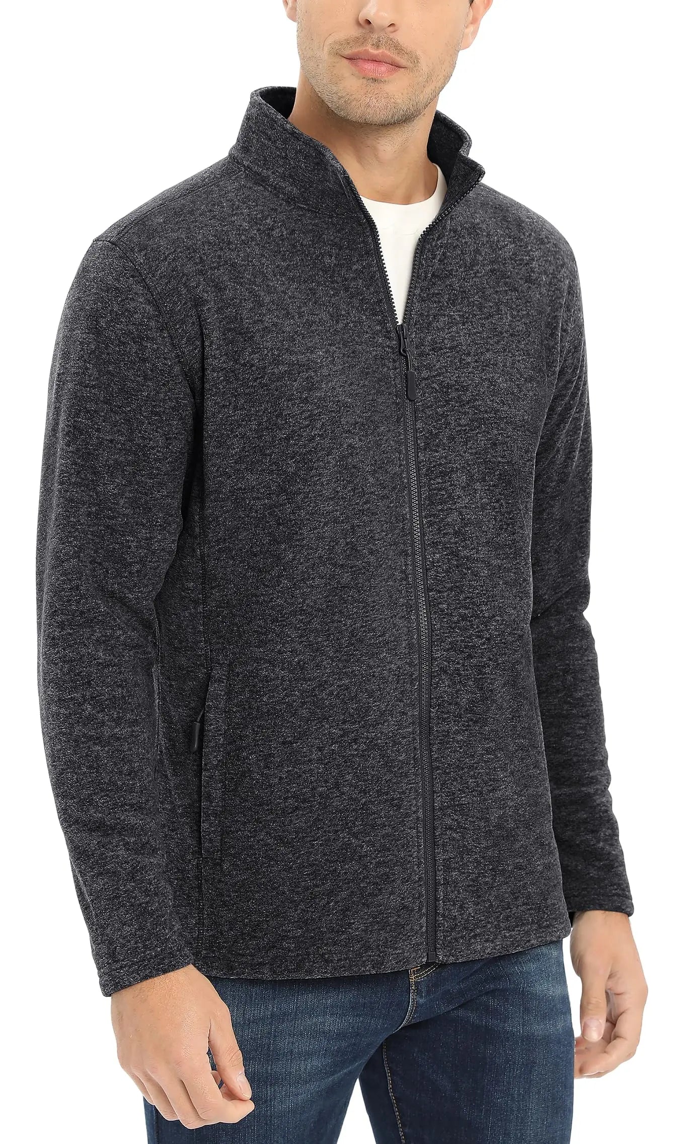 Tacvasen Giacche In Pile Leggere Con Zip Intera Da Uomo Casual Primaverile Con Tasche E Colletto Alla Coreana