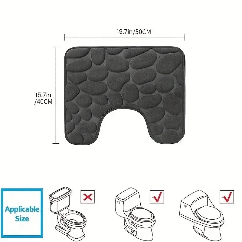 Tappetino Per WC A Forma Di U Impermeabile Antiscivolo In Camoscio Per Assorbimento Acqua Del Bagno
