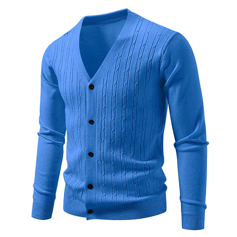 Favocent Maglione da Uomo Scollo a V Sottile Lavorato a Maglia Solido Autunno 2025 Moda Casual