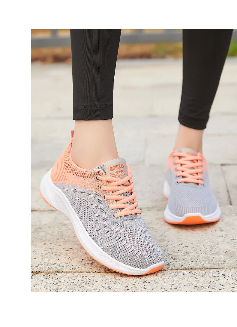 Scarpe Da Ginnastica Da Donna Vulcanizzate Air Mesh Morbide E Leggere Con Plateau Basso Da 1 A 3 Cm Lacci Scarpe Casual