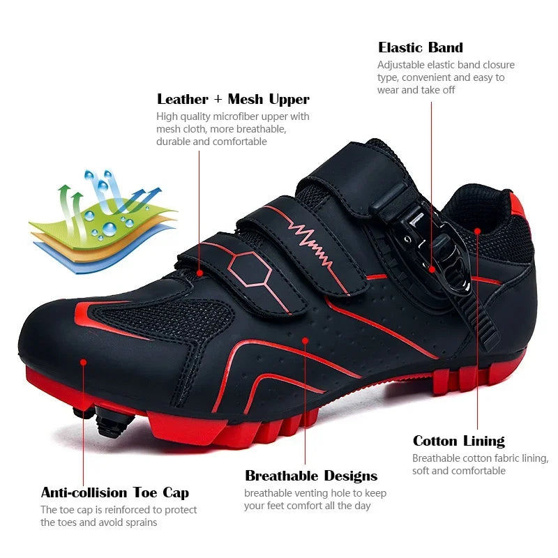 Scarpe Da Ciclismo MTB Da Uomo Traspiranti Antiscivolo Con Tacchetti Sportivi Professionali