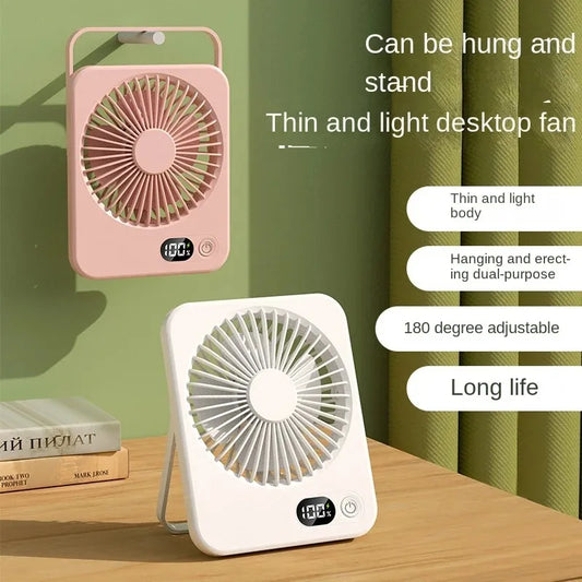 Ventilatore Da Tavolo Portatile Silenzioso Con Display Regolabile Ricaricabile A Cinque Velocità Pieghevole Da Scrivania