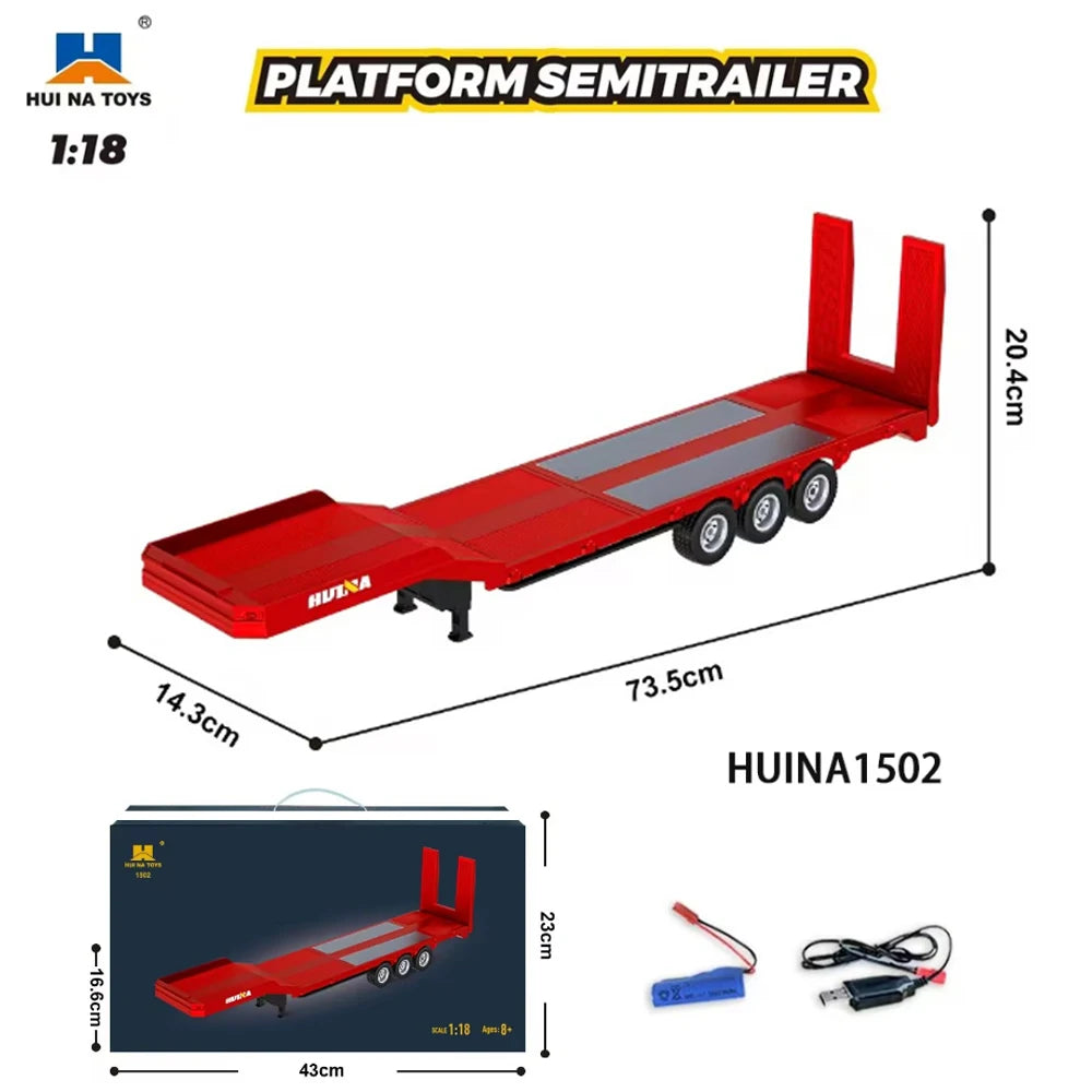 Huina 1501 770S RC Camion 1/18 2.4G Telecomando Con Luce E Suono Ingegneria Rimorchio Giocattolo