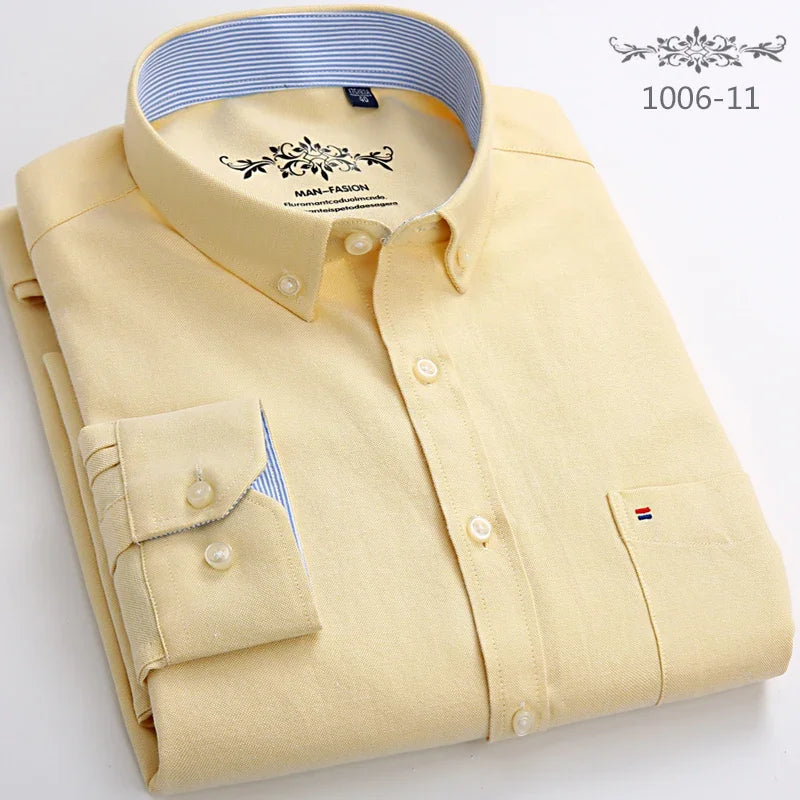 Novità Camicia Da Uomo Slim Fit Maniche Lunghe Formale Con Tasca Singola In Morbido Cotone Scozzese Per Ufficio