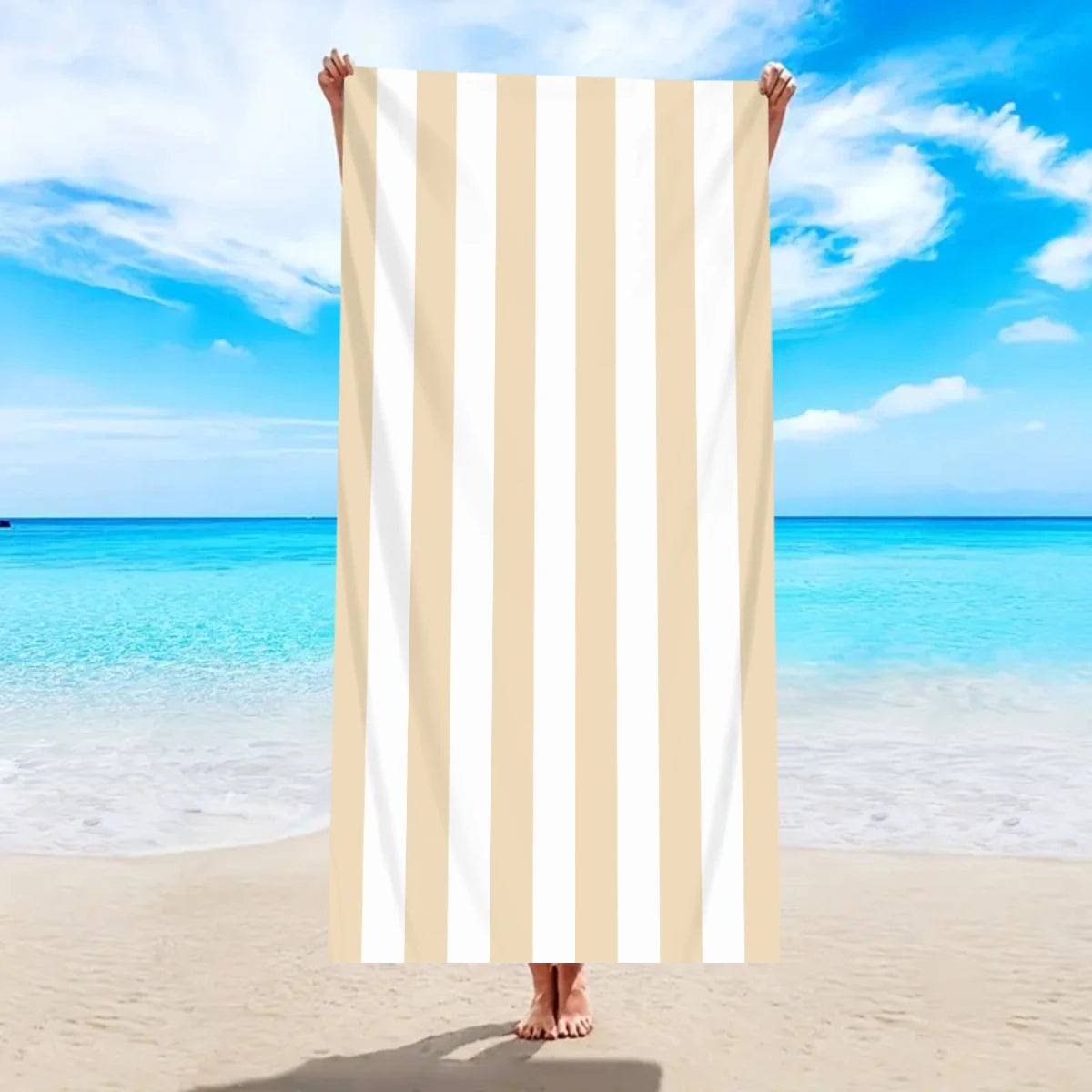 Telo Mare A Righe, Asciugamano In Microfibra Ad Asciugatura Rapida Per Vacanze Spiaggia