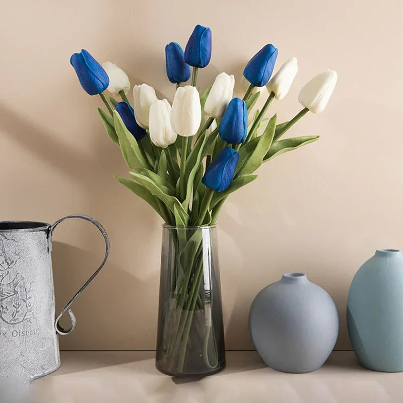 10 pezzi di fiori artificiali di tulipano, bouquet al tocco reale, fiori finti, decorazione per forniture di nozze, decorazioni per la casa, fiori di San Valentino