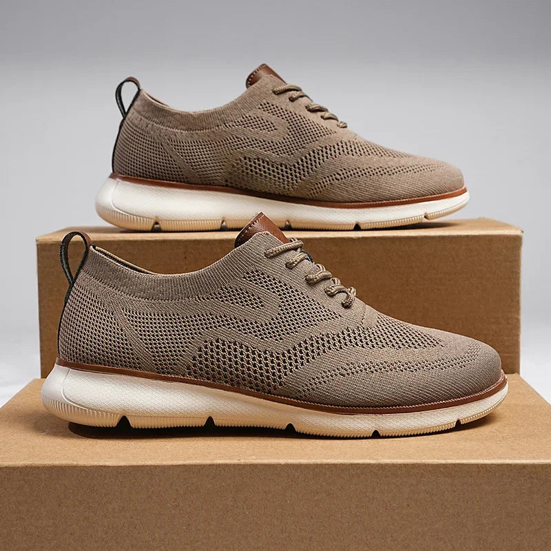 Scarpe Casual Da Uomo Traspiranti Con Cuscino Oxfords Comode Per Abito Formale In Maglia Plus Size