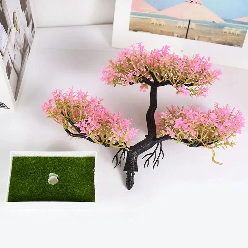 Piante Artificiali Bonsai Piccolo Albero In Vaso Con Fiori Decorativi Per Tavolo Casa Giardino E Decorazione Per Hotel