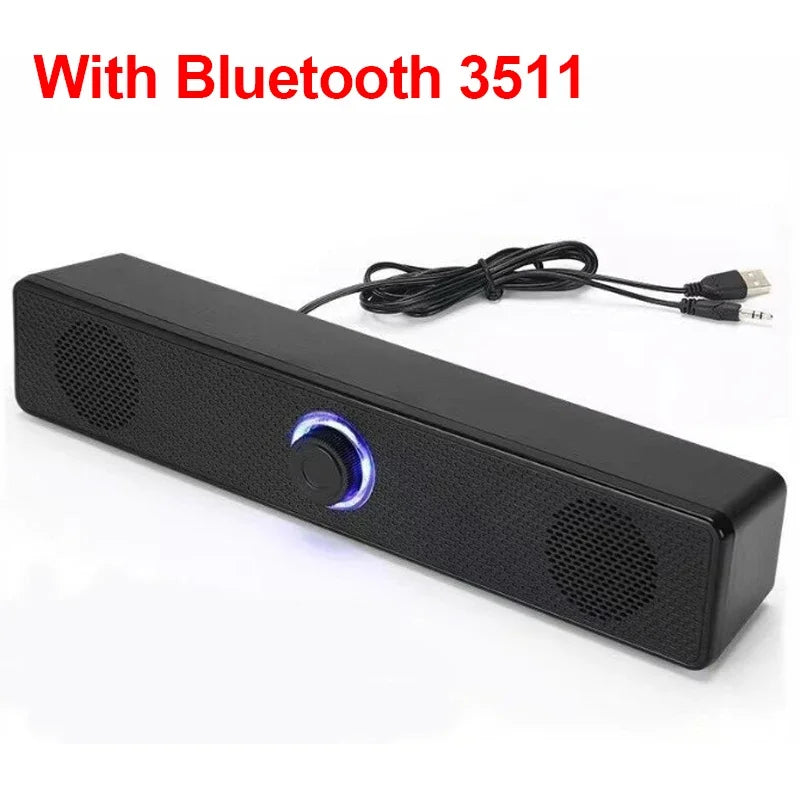 Soundbar Per PC E TV Bluetooth Cablato E Wireless USB Alimentato Per Laptop Gaming Home Theater Sistema Audio Surround