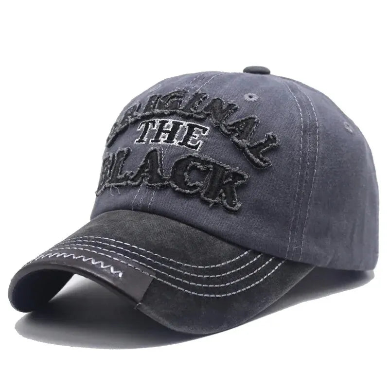 Berretto Da Baseball Vintage Unisex Cotone Lavato Ricamo Lettera Nera Berretto Casual Da Esterno