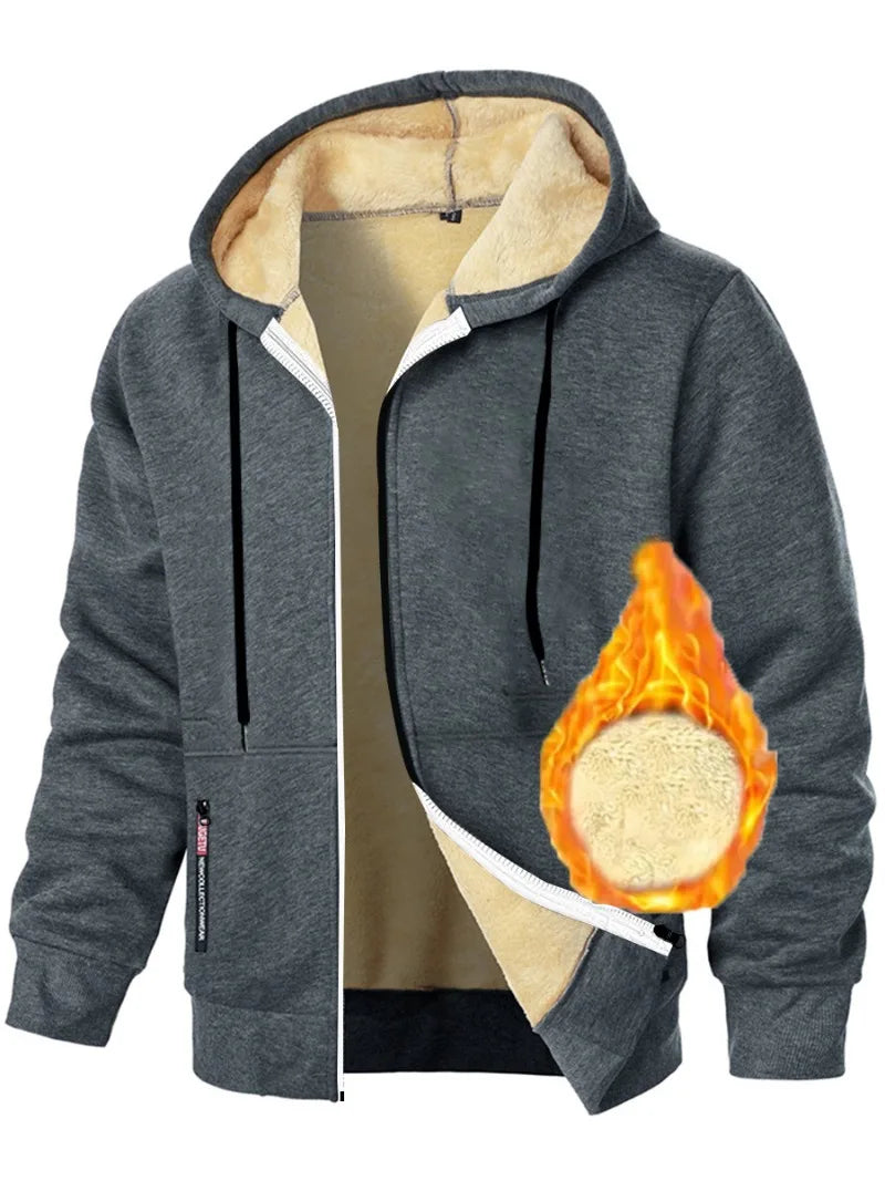 Felpa con Cappuccio per Animali in Pile Foderata Sherpa Spessa Giacca con Cerniera Pesante