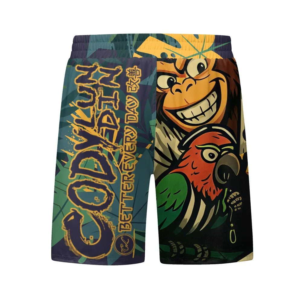 Nuovo Set MMA Da Quattro Pezzi T Shirt Rash Guard Ad Asciugatura Rapida E Pantaloncini Da Combattimento Uomo No Gi BJJ