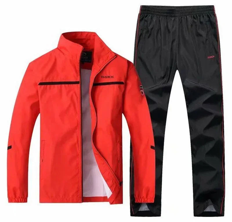 Tuta Sportiva Uomo 2 Pezzi Giacca Con Zip Pantaloni Vita Elastica Allenamento Pallacanestro
