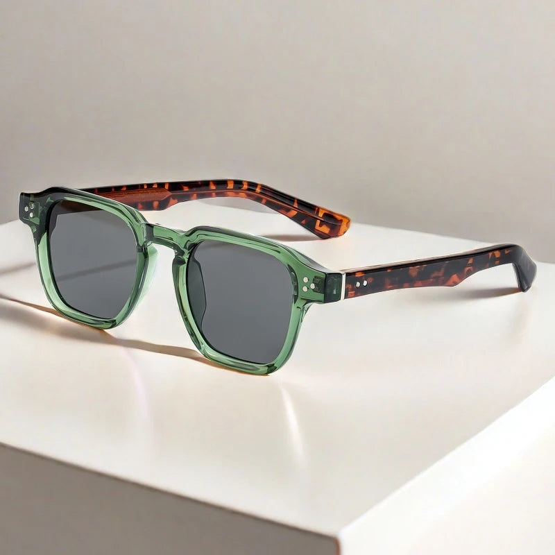 Occhiali Da Sole Quadrati Classici Unisex Da Uomo E Da Donna Di Lusso Con Inserto Centrale Temple Gradiente UV400