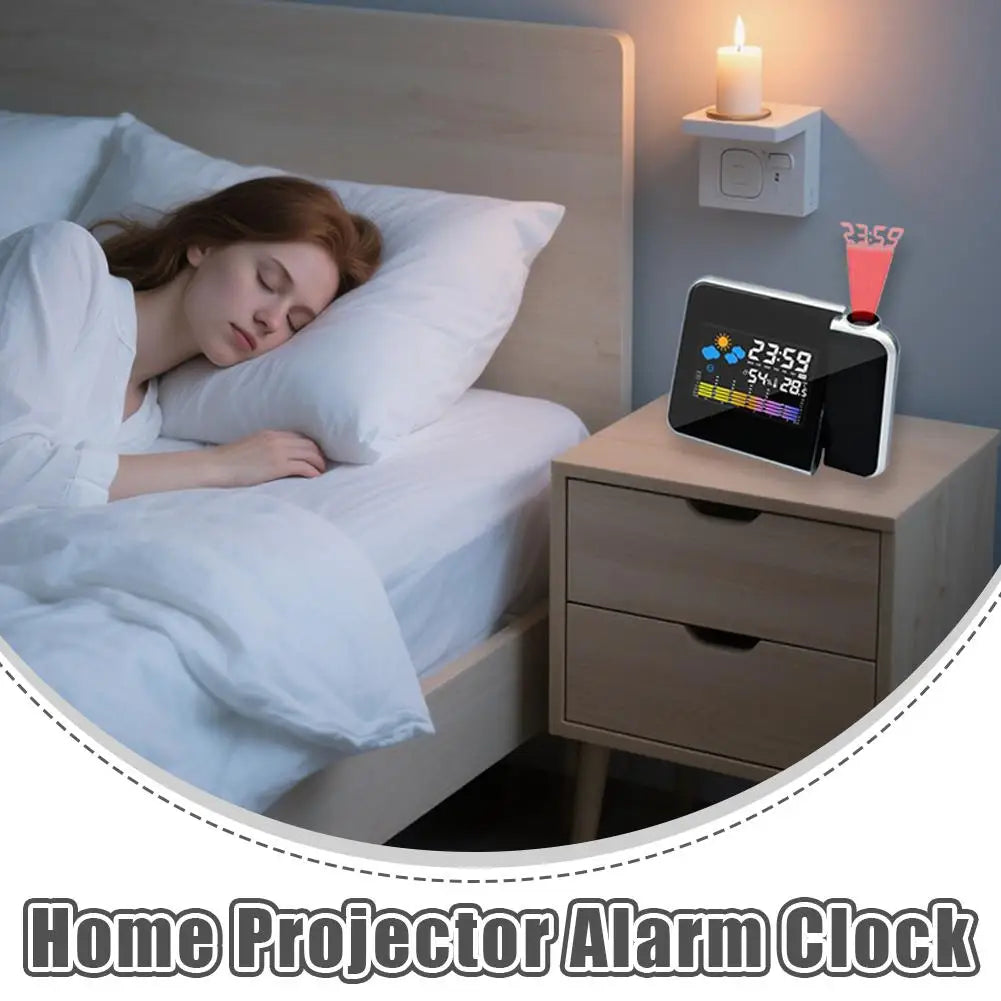 Sveglia Con Schermo A Colori A LED Con Proiezione Intelligente E Previsioni Meteo Per Decorazione Della Camera Da Letto
