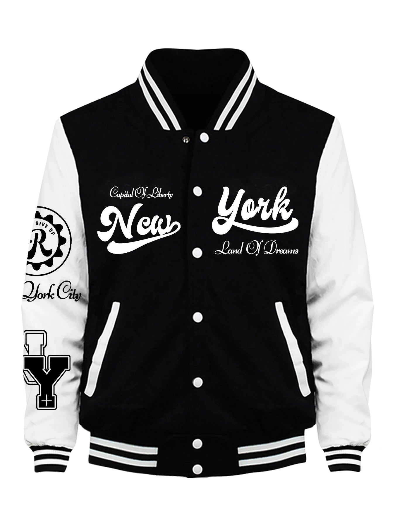 New York Land Of Dreams Maglia Da Baseball Da Uomo Morbida Retro Cappotto In Pile Autunno Giacche Americane Alla Moda