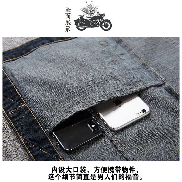 Gilet In Denim Da Uomo Plus Size Elasticizzato Senza Maniche Stile Moto Con Tasche 6XL 7XL 8XL