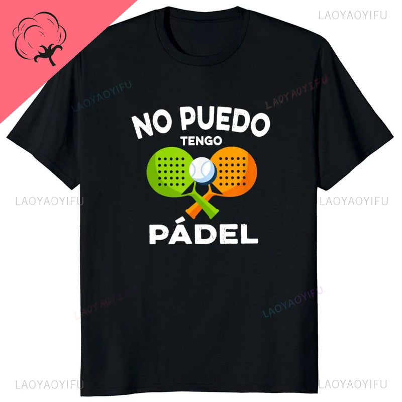 Maglietta Uomo Divertente Perdere A Padel Con Grafica Skull Anime In Cotone Traspirante Premium Estate