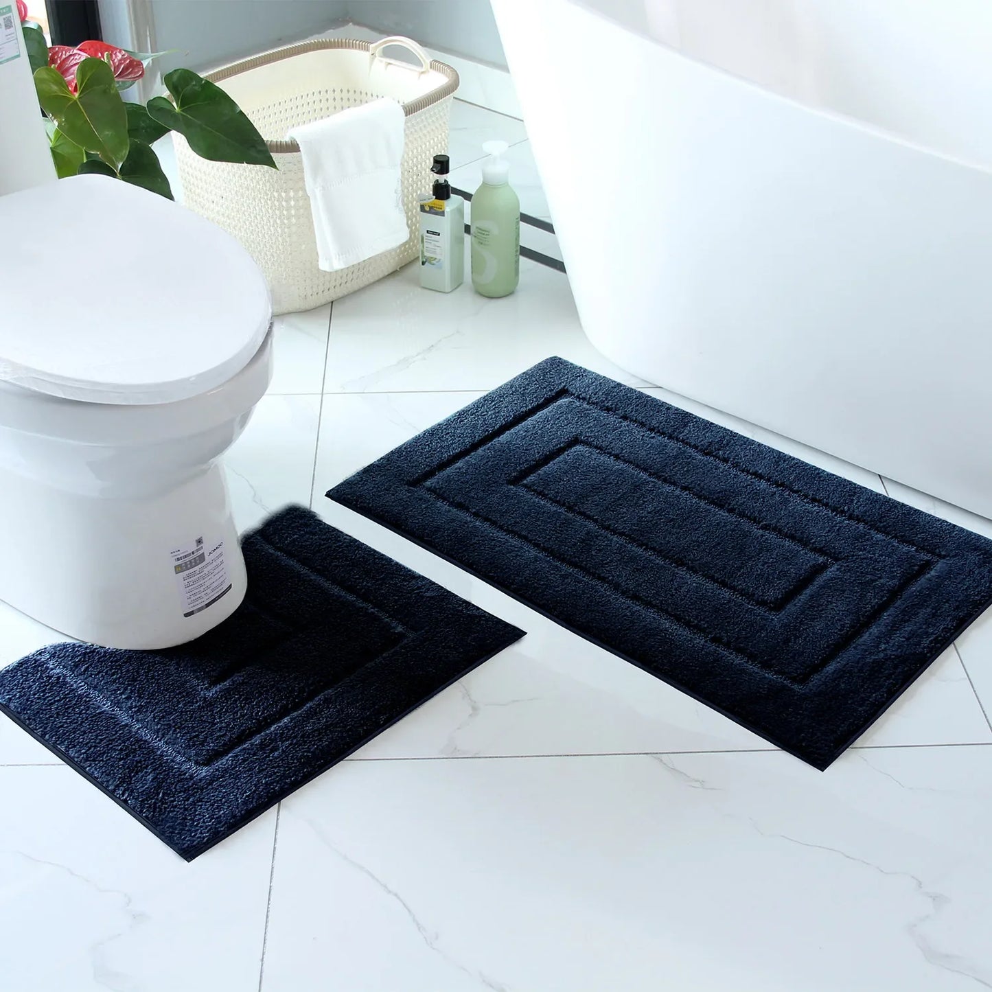 Tappetino Da Bagno In Peluche Antiscivolo Per Vasca E Porta D'Ingresso Assorbente E Confortevole
