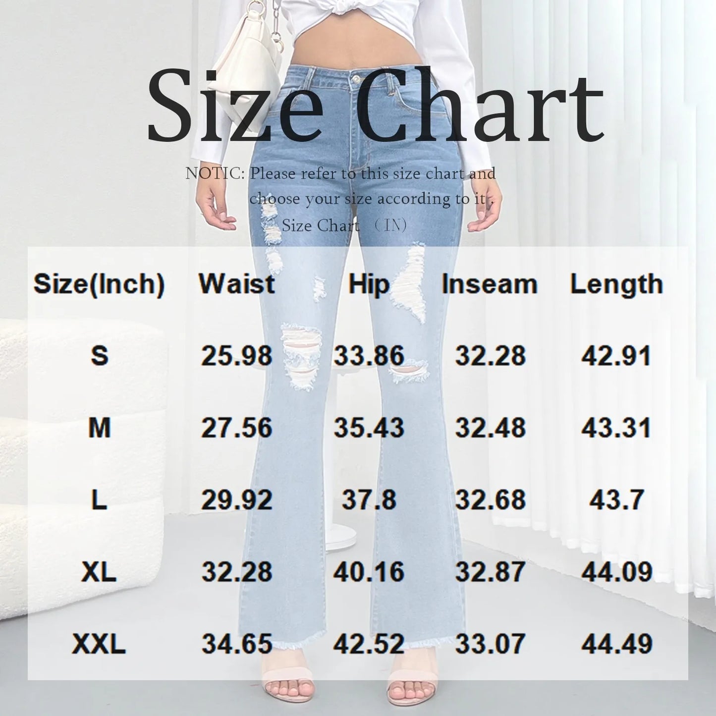 Jeans Da Donna Slim Fit High Waist Strappi Retrò In Denim Tinta Unita Con Tasche