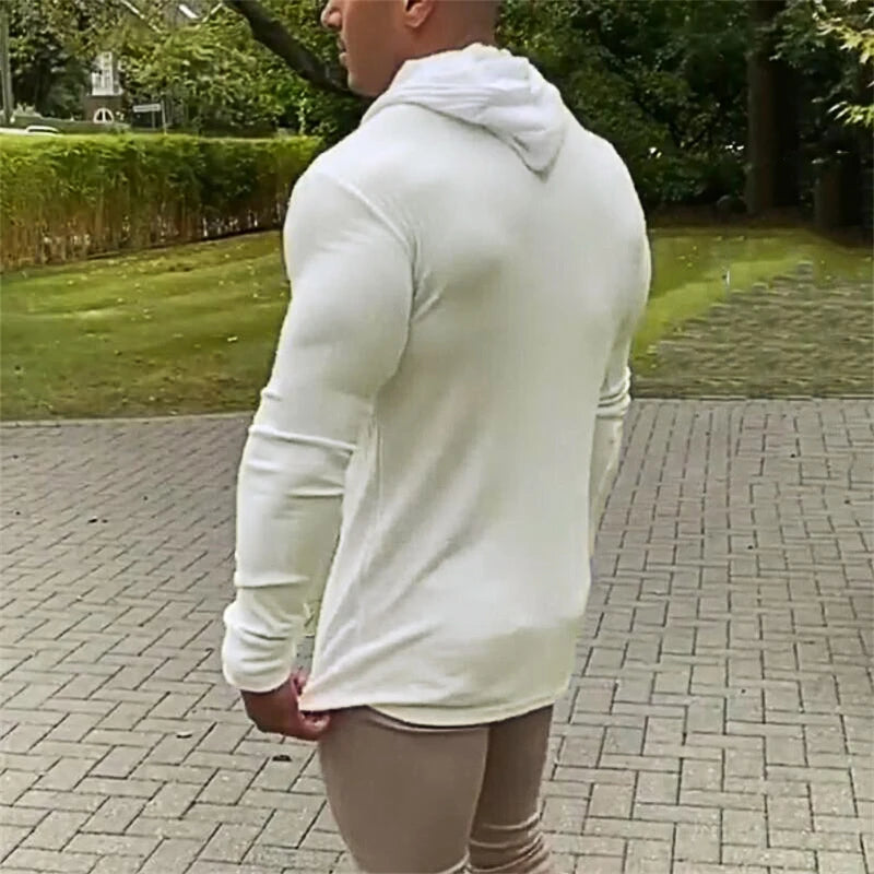 Maglia Uomo Con Cappuccio Sportiva Traspirante E Asciugatura Rapida Per Bodybuilding E Fitness Maniche Lunghe Autunno